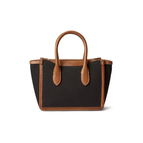 Polo Ralph Lauren Ткань Коровья Кожа Сумка Мини Женская Черная Коричневая