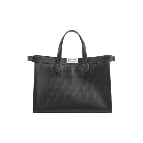 FENDI Peekaboo ISeeU Forty8 Телячья кожа Сумка через плечо Сумка Мужская Черная