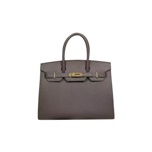 HERMES Birkin Эпсомская кожа Сумка Birkin Сумка Женская 8F Gris Etain Олово-серый