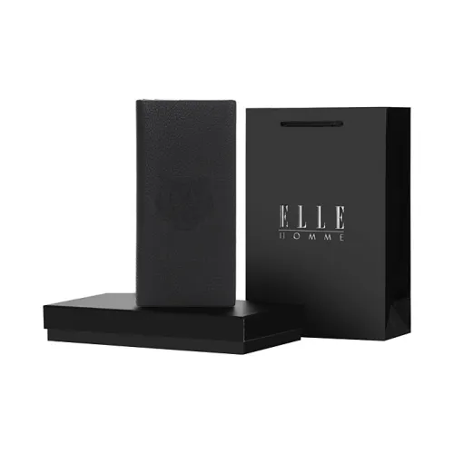 ELLE HOMME Кошелек из коровьей кожи маленький мужской однотонный