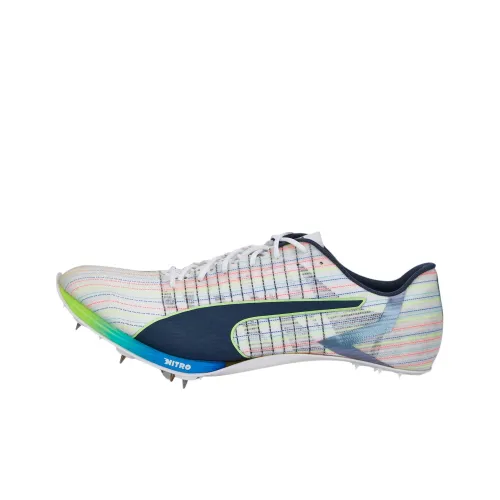 PUMA EVO Speed Tokyo Nitro Track and Field Низкие Кроссовки для Бега Женские Белые Зеленые Синие