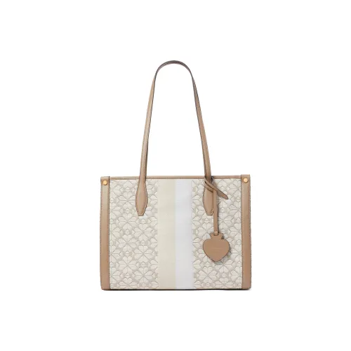 Kate Spade MARKET Ткань с коровьей кожей Спилок Сумка через плечо Средняя Женская Натуральный Белый Светло-Коричневый