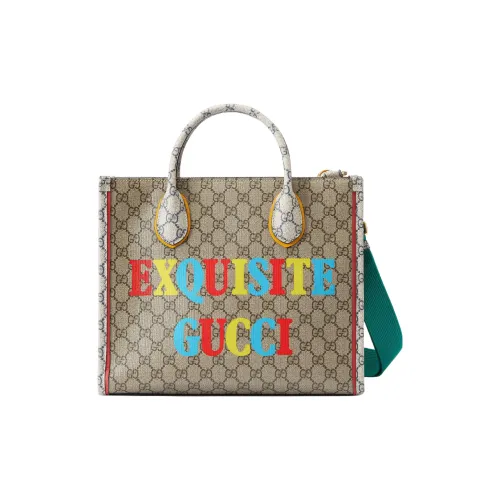 GUCCI Monogram Холст Тоут Сумка Сумка для покупок Сумка через плечо Сумка Маленькая Мужская Черная Синяя Эбеновая