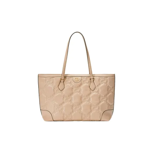 GUCCI GG Matelassé Кожа Тоут Сумка для покупок Сумка на плечо Сумка Средний Женская Бежево-желтая