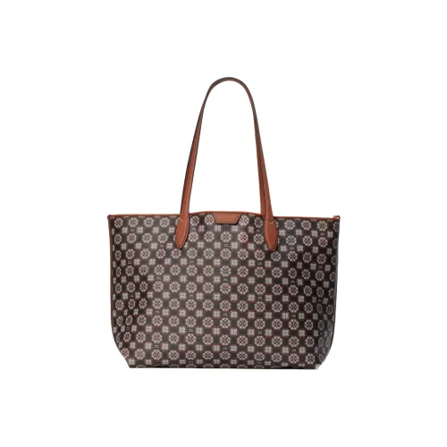 Kate Spade Холст Тоут Сумка Сумка для покупок Сумка через плечо Сумка среднего размера Женская Черная Коричневая