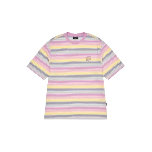 NERDY Круглый вырез Облегающая Короткая рукавная рубашка Унисекс Розовая