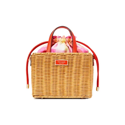 Kate Spade Rotang Mini Квадратная Сумка через плечо Сумка-мини Женская Розовая и Светло-коричневая