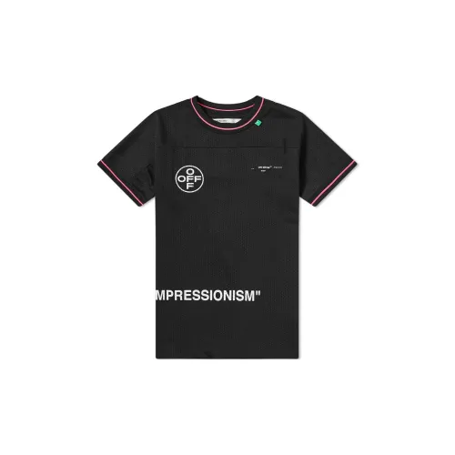 OFF Белая T-рубашка обычный крой мужская черная