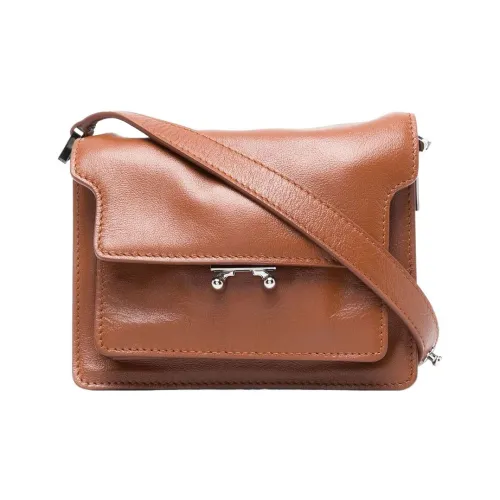 MARNI Основная часть Телячья кожа Сумка через плечо Сумка на плечо Мужская Карамельно-коричневый