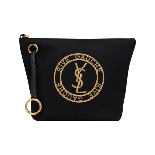 SAINT LAURENT Rive Gauche Овчина с тканью Клатч Мужской Черный