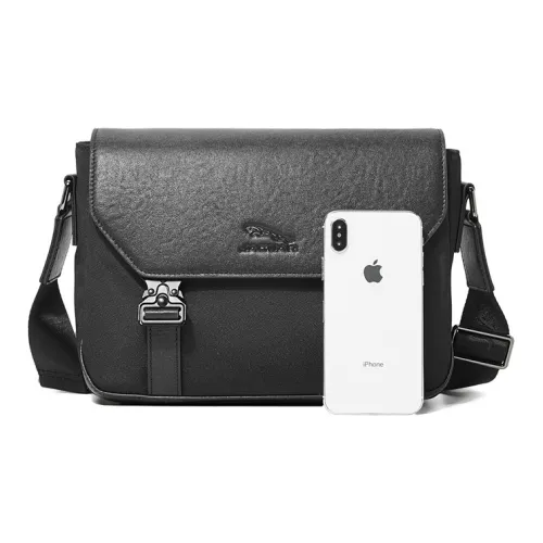 JAGUAR Canvas Crossbody Bag Shoulder Bag Men's Black
