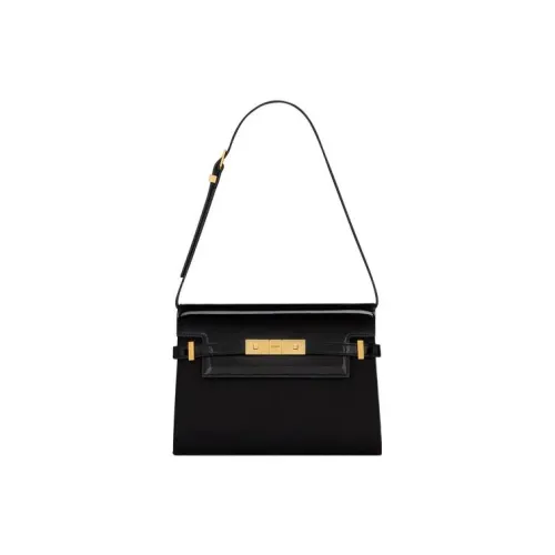 SAINT LAURENT Manhattan Телячья кожа Сумка через плечо Женская Черная