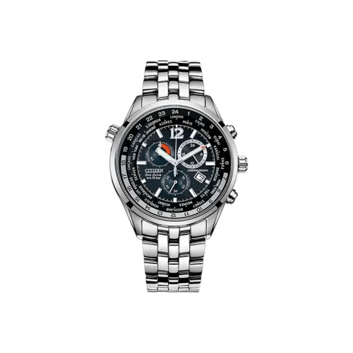CITIZEN Ecology Drive Collection Светильник Кварцевый механизм Нержавеющая сталь Ремешок Часы Мужские Черный циферблат