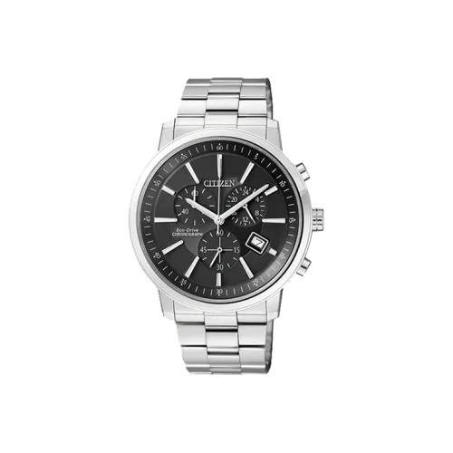 CITIZEN Светильник Кварцевый механизм Нержавеющая сталь Ремешок Часы Мужские Черный циферблат