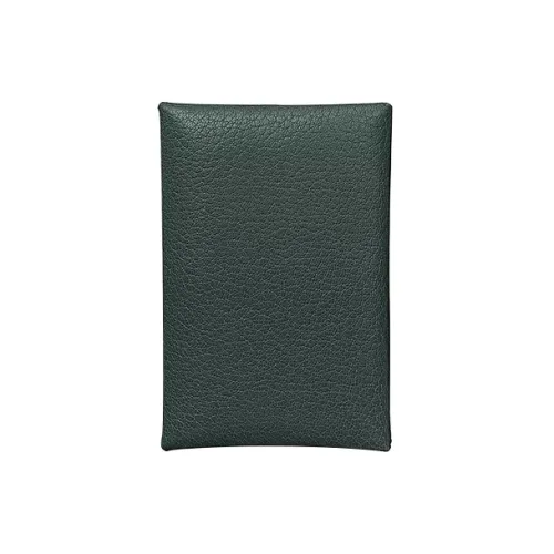 HERMES Calvi Chamkila шевро Кошелек Картхолдер Унисекс V0 Vert Rousseau Зеленый