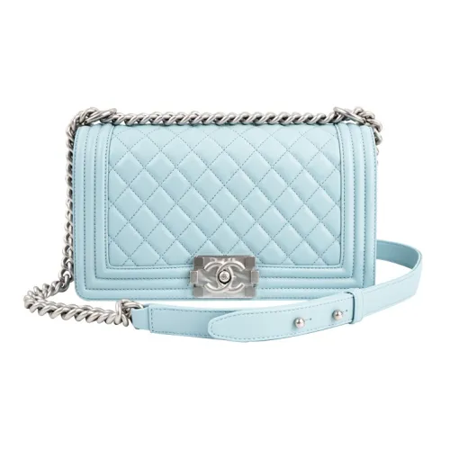 CHANEL LEBOY Коровья кожа Сумка через плечо Сумка на плечо Женская Светло-синяя