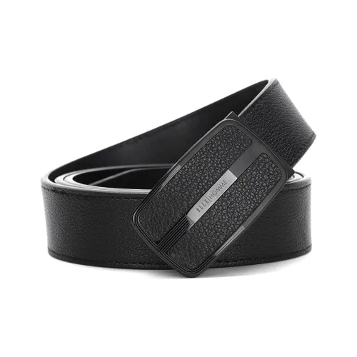 ELLE HOMME Ремни из коровьей кожи, черные, мужские