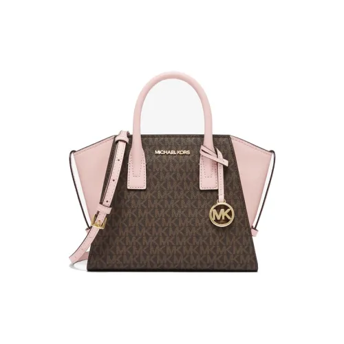 MICHAEL KORS Avril Искусственная кожа с текстурой спилок коровьей кожи одно плечо маленькая сумка женский темно-коричневый и розовый