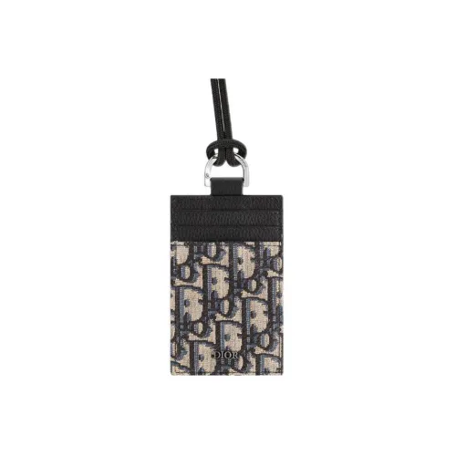 DIOR Коровья крупнозернистая текстильная кожа с текстильным держателем для карт держатель для карт стандартный мужской бежевый черный