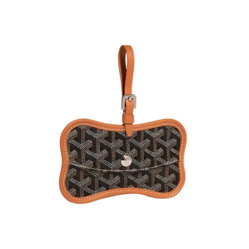 GOYARD Chien Gris Холст с кожей ПЭТ Провайдер Сумка Аксессуар Унисекс Черный коричневый