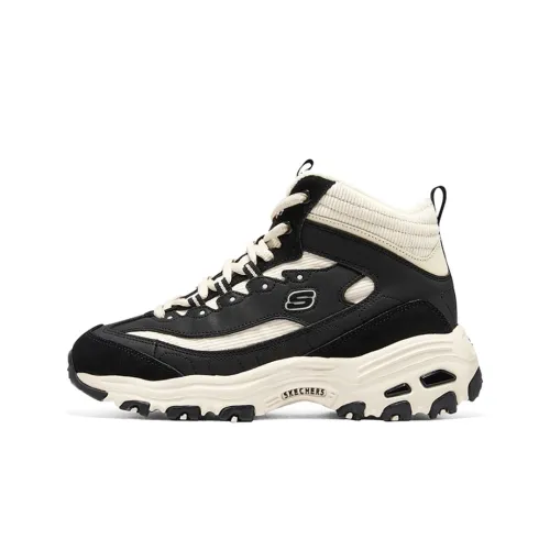 Skechers D'LITES 1,0 Амортизация Устойчивость к истиранию Дышащий Термозащита Высокий верх Повседневная обувь Женская Бежевый Черный