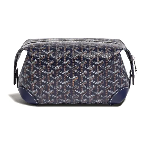 GOYARD Сумка для туалетных принадлежностей с холстом и кожей Heifer унисекс морской синий