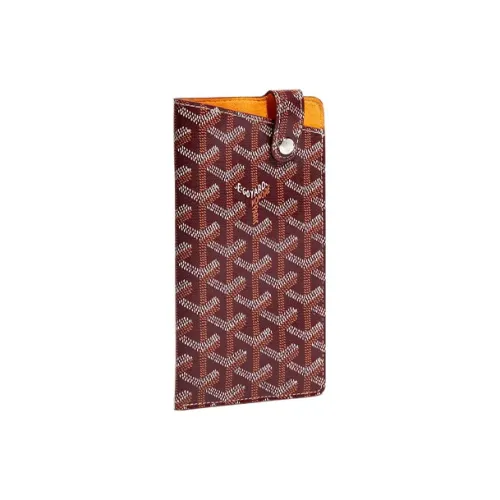 GOYARD Montmartre Холст и Кожа Чехол для телефона Большой Унисекс Бордовый