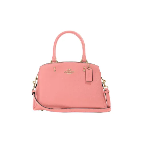 COACH Lillie Крестообразная текстура кожа через плечо сумка мини женская розовая