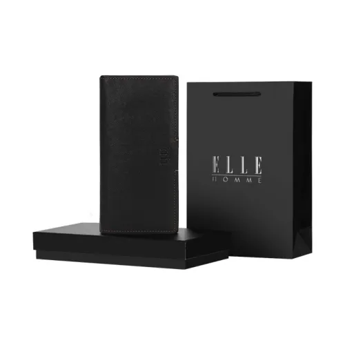 ELLE HOMME Кошелек из натуральной коровьей кожи маленький мужской черный