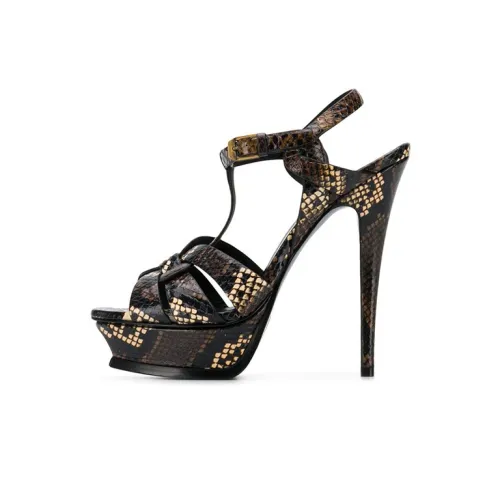 SAINT LAURENT TRIBUTE One Ремешок Сандалии Женские Черный Коричневый