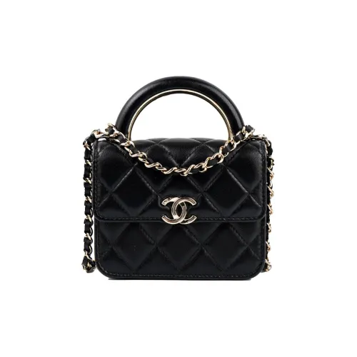 CHANEL Classic Flap CF Lambskin Сумка через плечо Сумка через плечо Сумка через плечо Extra Mini Женская Черная
