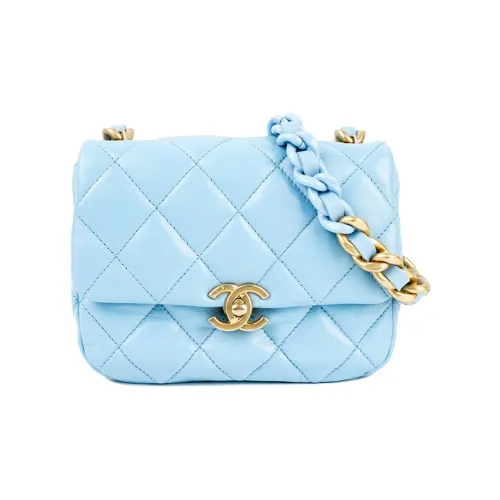 CHANEL Lambskin Mini Square Flap Bag Flap Bag Crossbody Bag Shoulder Bag Mini Women's Sky Blue