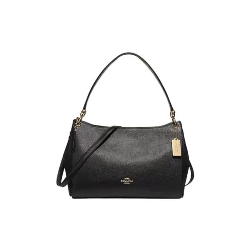 COACH Mia Pebble Кожа Сумка Сумка через плечо Сумка через плечо Большая Женская Черная