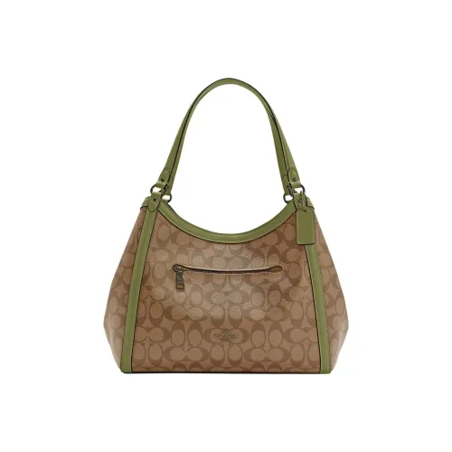 COACH Kristy с сумкой из коровьей кожи спилок сумка через плечо женская хаки с монограммой и травяным зеленым