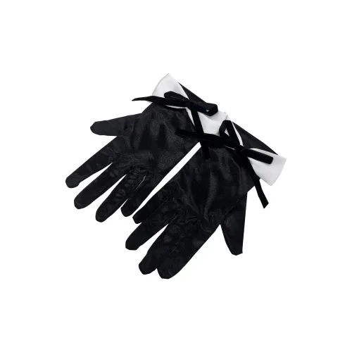 VIVIWELL Сатиновые вязаные перчатки, черные, женские