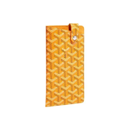 GOYARD Montmartre Холст и Кожа Чехол для телефона Большой Унисекс Желтый