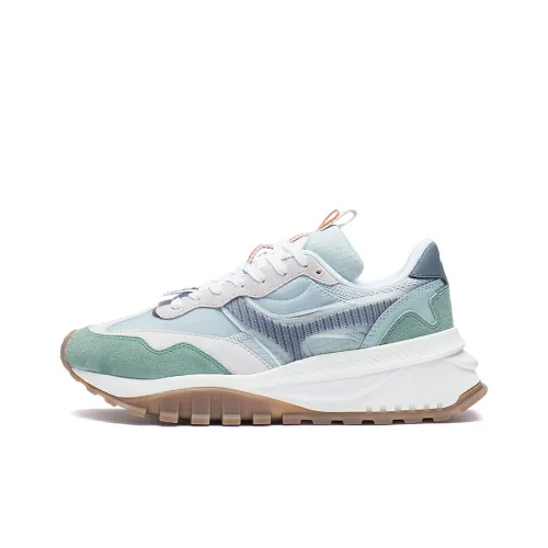 Лайнер Покрытие Отводящий влагу Дышащий Низкий Топ Беговые кроссовки Женские Бирюзовый