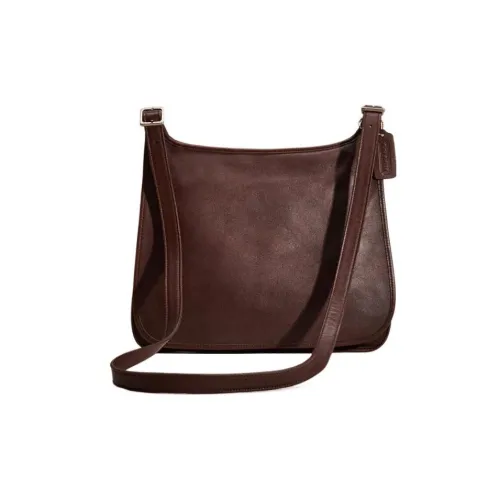 COACH Перчаточная дубленая кожа Сумка через плечо Большая Мужская Темно-коричневая