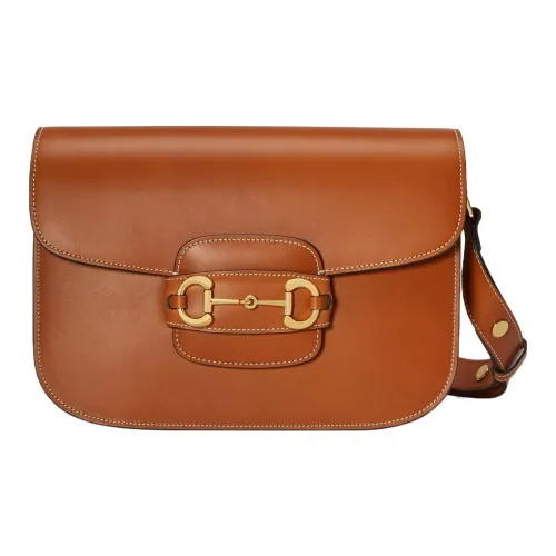 GUCCI Horsebit 1955 Кожа Плечевая сумка Сумка Сумка через плечо Женская Коричневая