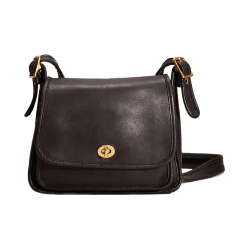 COACH Legacy Однотонная сумка из дубленой кожи плечо средний размер женский черный