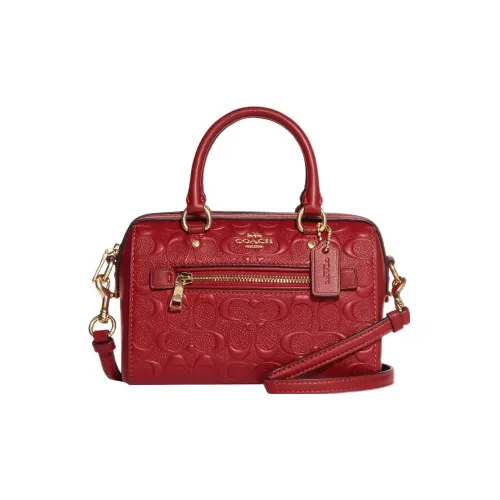 COACH Rowan Гладкая Телячья Кожа Сумка через плечо Сумка Мини Женская Красная