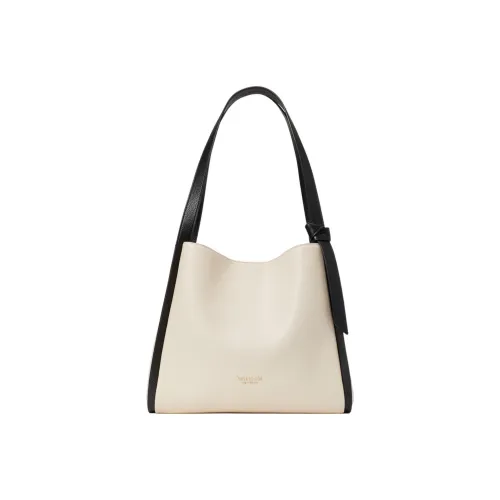 Kate Spade Knott Коровья кожа Сумка Сумка через плечо Большая Женская Молочно-белая и Черная