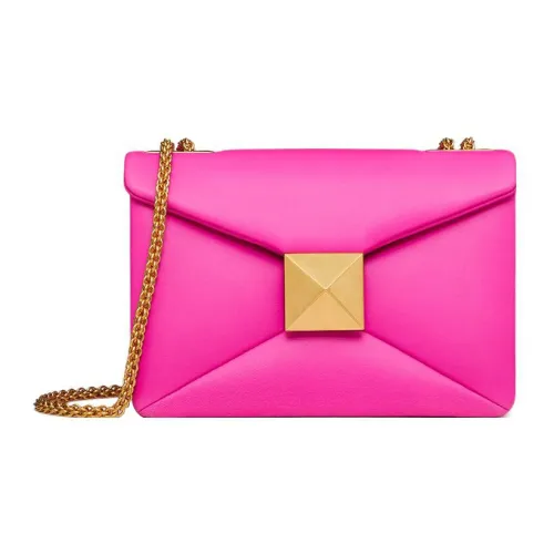 Valentino One Stud Овчина Сумка через плечо Сумка на плечо Женская Розовая