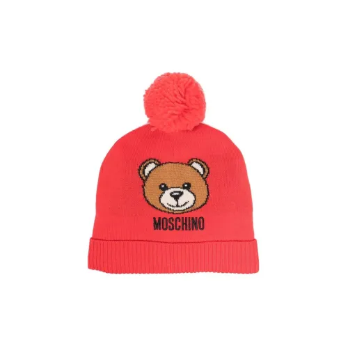 MOSCHINO Полиэстер Шапка-бини Красная Kids
