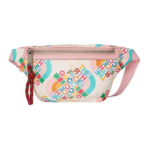 GUCCI The North Face Коллаборация Кожа Обхват талии Сумка Грудь Сумка Мужская Розовый Белый