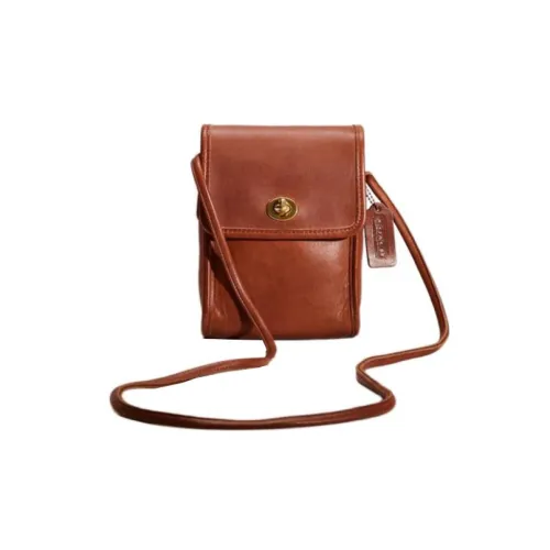 COACH Scooter Перчаточная дубленая кожа Cart Сумка Сумки через плечо Сумка на плечо Маленькая Женская Коричневая