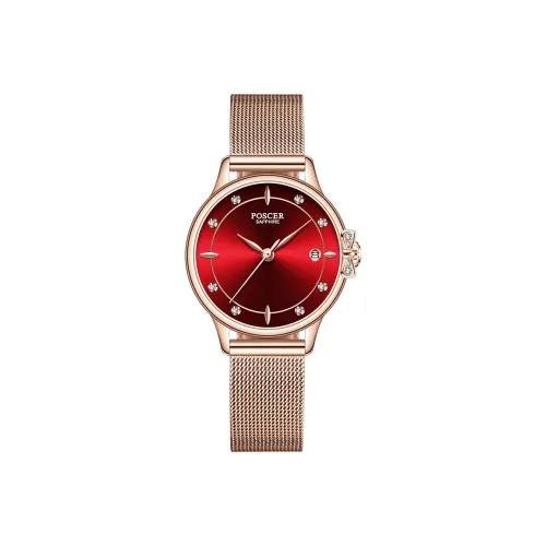 POSCER Кварцевый механизм Часы Женские Красный циферблат 50086L.RRE