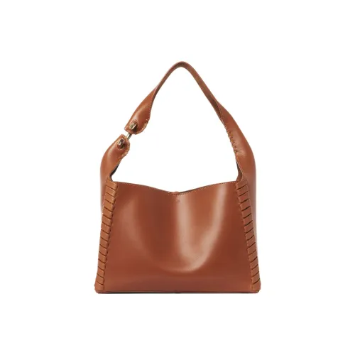 Chloe Гладкая Блестящая Телячья Кожа Сумка через плечо Женская Карамельно-коричневая