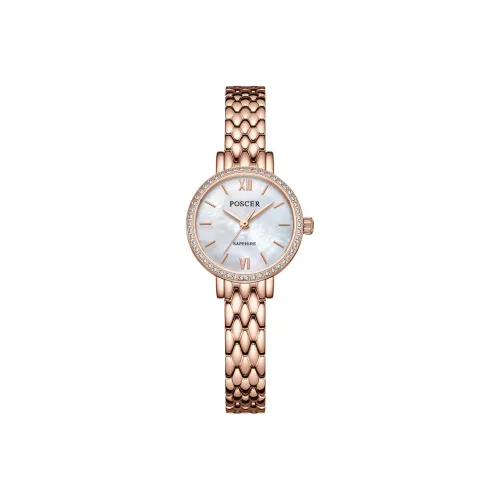 POSCER Кварцевый механизм нержавеющая сталь ремешок женские часы жемчужная раковина цвет циферблат часов