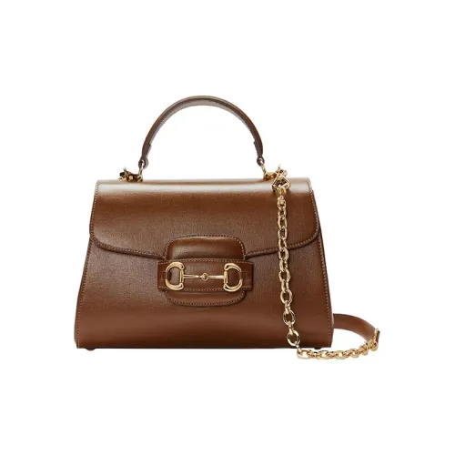 GUCCI Horsebit 1955 Кожа Сумка через плечо Сумка Средний Женская Темно-коричневая